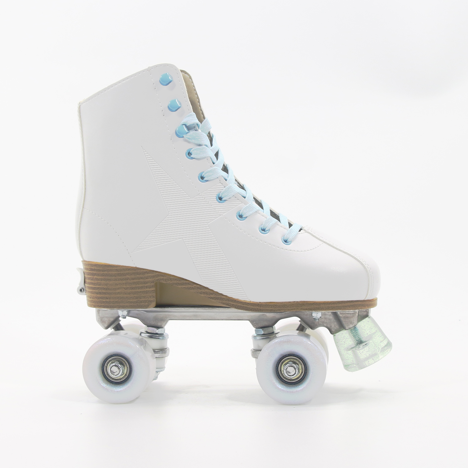 Traditioneller einstellbarer Quad Roller Skate weiße Farbe