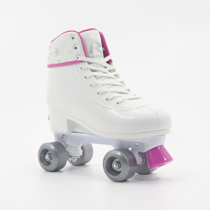 Weiße / Rosa Mode Disco einstellbare Quad Roller Skate