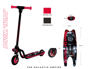 OEM Star-Wars Red Kid's Justierbarer Roller mit Handbremse