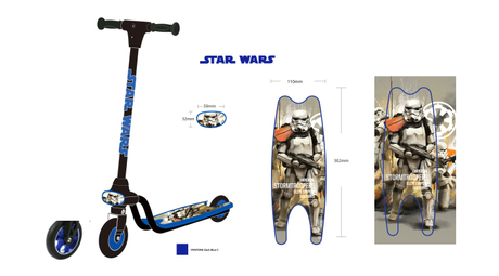 OEM Star-Wars Kid's einstellbarer Roller mit Handbremsblau